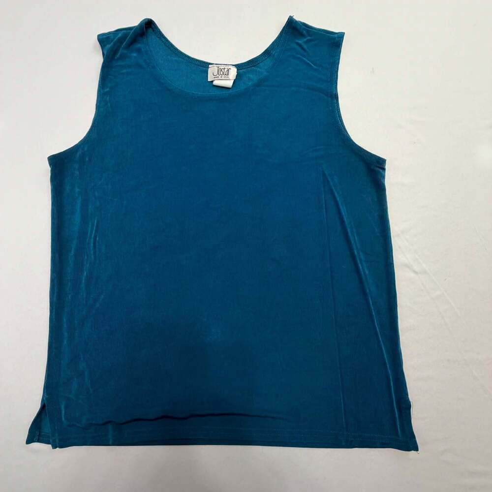 Jostar Teal Ribbed Sleeveless Tank Top